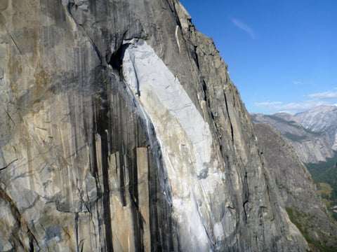 Photo taken Sept. 28, 2017, at approximately 4:30 p.m. of the rockfall that occurred on the Southeast Face of El Capitan.